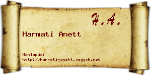 Harmati Anett névjegykártya